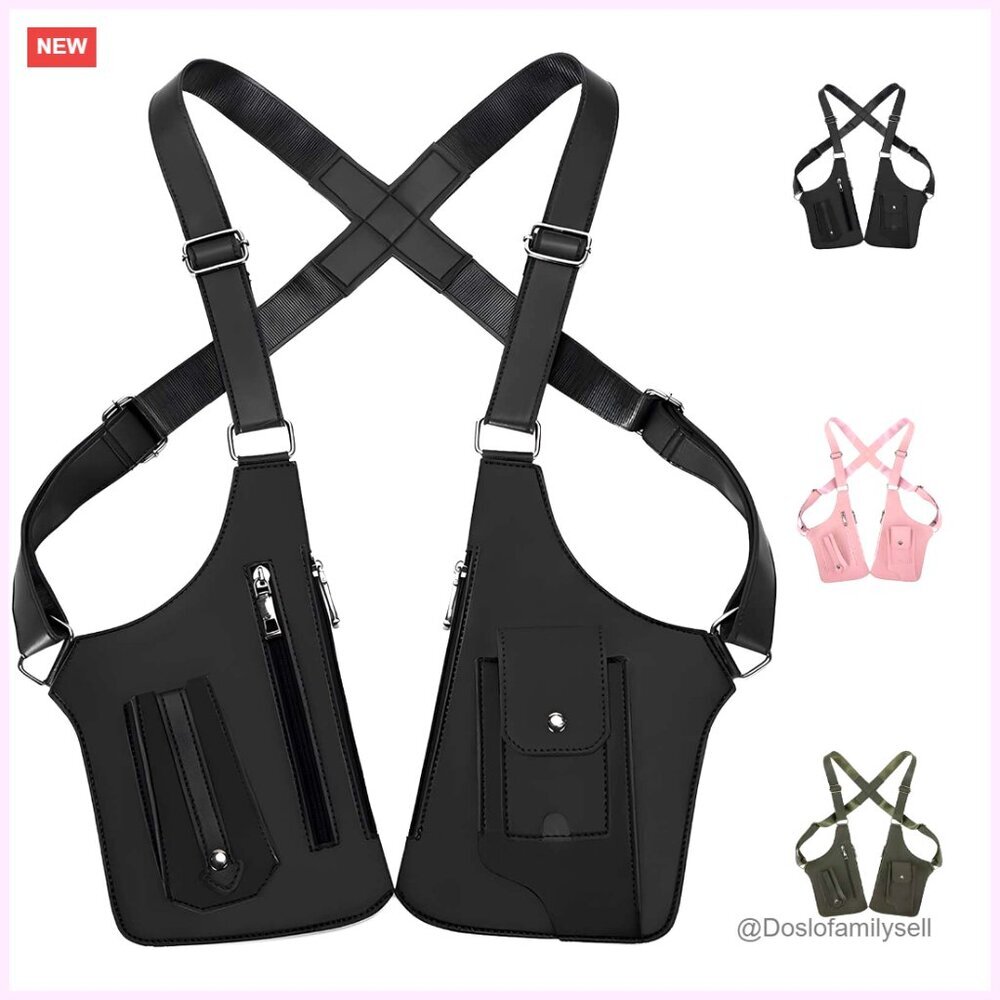 Adjustable Leather Shoulder Bag Anti-Theft Waterproof Travel Holster